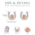 wholesale 925 Sterling Silver Gold Plated Pink Crystal Rose Horseshoe Stud Earrings for Women Hypoallergenic s-0-1