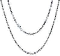 wholesale Sterling Silver 2 5mm Solid Byzantine Chain Necklace Oxidized Square Link 16 36 Unisex Gift-16 Inch