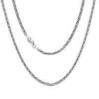 wholesale 925 Sterling Silver Byzantine Chain Necklace with Square Links - 4mm Width Length: Choose from 18 to 36 Unisex Jewelry for Men & Women-16 Inch