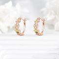 wholesale Rose Gold 925 Sterling Silver Bee and Flower Design Huggie Hoop Earrings  for Women-0-2