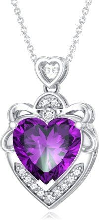 wholesale  Sterling Silver Amethyst Pendant Necklace for Women -style1
