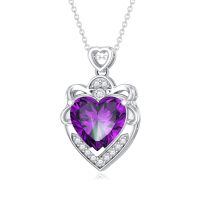 wholesale 925 Sterling Silver Amethyst Pendant Necklace for Women-style1
