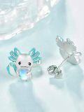wholesale 925 Sterling Silver Moonstone Axolotl Stud Earrings for Women Gift Ideas-0-1