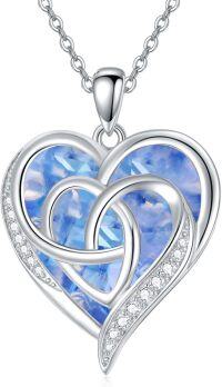 wholesale TOUPOP Christmas Gift For Women Birthstone Jewellery Gift For Wife Heart Necklace For Women Celtic Knot Pendant For Ladies Gift For Women Wife Girlfriend Sister Mom Valentine's -undefined