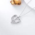 TOUPOP Sterling Silver Heart Initial A-Z Pendant Necklace Gift for Women-0-5