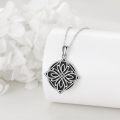 wholesale 925 Sterling Silver Witch's Knot Celtic Knot Pendant Necklace for Women - Gothic Punk Style  48cm Chain Length-0-2