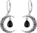 wholesale Celtic Moon Earrings 925 Sterling Silver Vintage Crescent Earrings Witch Jewelry Gifts For Women -0-0