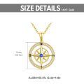 wholesale 14k Gold Compass Necklace With Blue Sapphire And Lab Diamond Accents-0-5