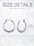 wholesale 925 Sterling Silver Bali Style Oxidized Huggie Hoop Earrings for Women-0-3