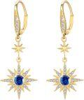 wholesale 925 Sterling Silver Gold-Plated Moonstone & Opal Starburst Leverback Drop Earrings-0-66