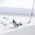 wholesale 925 Sterling Silver Butterfly Bracelet for Women with Blue Cubic Zirconia Crystals and Infinity Design 7 + 2 Adjustable Chain Mothers Day -0-3