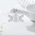 wholesale 925 Sterling Silver Triple Moon Pentagram Necklace for Women - Wicca Witchcraft Jewelry with Opal Stone and CZ Accents-0-1