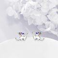 wholesale 925 Sterling Silver Dinosaur Stud Earrings with Colorful Stones - Halloween  for Her-0-1