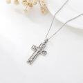 wholesale 925 Sterling Silver Tree of Life Cross Pendant Necklace Gift for Women-0-2