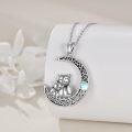 wholesale 925 Sterling Silver Owl Family Moon Pendant Necklaces for Women Girls s-0-1