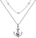 wholesale 925 Sterling Silver Skull Anchor Layered Necklace for Men Women -0-0