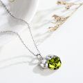wholesale 925 Sterling Silver Cat Mom Baby Sleeping With Yellow Crystal Pendant Necklace-0-37