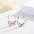 wholesale 925 Sterling Silver Dachshund Hoop Earrings - Adorable Gifts for Girls with Sensitive Skin-0-2