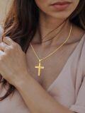 wholesale Gold 925 Sterling Silver Dainty Cross Pendant Necklace for Women and Men Christian s-0-3