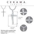 wholesale 925 Sterling Silver Cremation Memorial Cross Urn Pendant Necklace  for Men & Women w/ Gift Box and Funnel - Customizable Text on Back-0-1