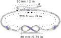 wholesale 925 Sterling Silver Purple Crystal Infinity Adjustable Ankle Anklet for Women-0-3