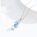 wholesale 925 Sterling Silver Blue Opal Seahorse Pearl Pendant Necklace Gifts for Women and Moms-0-5