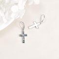 wholesale 925 Sterling Silver Mother Of Pearl Cross Leverback Earrings-0-2