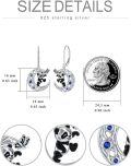 wholesale Sterling Silver Moonstone Cat Fox Panda Dangle Earrings Celtic Crescent Animal Jewelry Gift-0-15