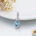 wholesale 925 Sterling Silver Blue Austrian Crystal Owl Pendant Charm Necklace -0-3