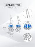 wholesale 925 Sterling Silver Blue Fire Opal Jellyfish Dangle Drop Earrings for Women Girls Beach Summer Gift-0-4
