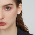 wholesale 925 Sterling Silver Cute Winking Cat Stud Earrings Platinum Plated Animal Jewelry-0-2
