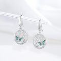wholesale 925 Sterling Silver Turquoise Tree of Life Butterfly Dragonfly Dangle Drop Earrings for Women Gift-0-3