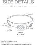 wholesale TOUPOP Heart Celtic Knot Anklet For Women 925 Sterling Silver Adjustable Foot Double Layered Chain Anklet Bracelets Celtic Jewelry Christmas Birthday Gifts For Her Mother Friend -0-4