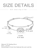 TOUPOP Sterling Silver Heart Celtic Knot Adjustable Double Layer Anklet-0-4