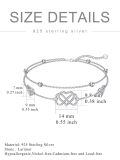 TOUPOP Sterling Silver Heart Celtic Knot Adjustable Double Layer Anklet-0-4