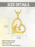 TOUPOP 14K Gold Crystal Mother Daughter Necklace, 16+2 Inch-0-3
