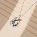 wholesale 925 Sterling Silver Blue Crystal Hummingbird & Flower Keepsake Jewelry Urn Necklace with Funnel and Fill Tool-0-1