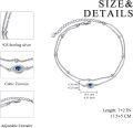 wholesale 925 Sterling Silver Evil Eye Double Chain Bracelet with Blue Stone and Beads for Women Girls-0-2