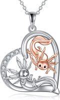 wholesale 925 Sterling Silver Axolotls in Heart Pendant Necklaces for Women - Cute Animal  Ideas-0-0