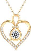 wholesale 14K Gold 0.55ctw Moissanite Heart Pendant Necklace for Women-0-0
