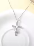 TOUPOP Sterling Silver Birthstone Cross Stethoscope Nursing Necklace Pendant-0-4
