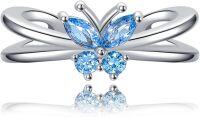 wholesale  Sterling Silver Hypoallergenic Adjustable Open Toe Ring for Women -Adjustable butterfly