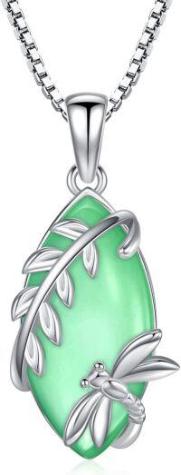 wholesale 925 Sterling Silver Birthstone Dragonfly Pendant Necklace for Women-Aug