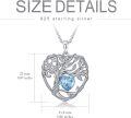 wholesale TOUPOP Tree Of Life Necklace Sterling Silver Aquamarine March Birthstone Pendant Necklace Irish Celtic Heart Tree Jewelry Birthday Christmas Gifts For Women Wife Girlfriend -0-5