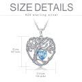 TOUPOP Sterling Silver Aquamarine Tree Of Life Pendant Necklace-0-5