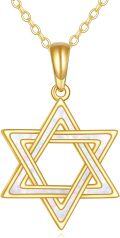 wholesale 14K Yellow Gold White Opal Star of David Necklace Pendant  for Women-0-0