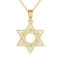 wholesale 14k Gold Star Of David Pendant Necklace Wholesale With Mother Of Pearl-0-0