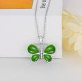 wholesale 925 Sterling Silver Green Jade Butterfly Pendant Necklace for Women-0-2