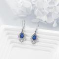 wholesale 925 Sterling Silver Lapis Lazuli Teardrop Filigree Leverback Earrings Jewelry-0-2