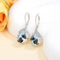 wholesale 925 Sterling Silver Teardrop Blue Moonstone Butterfly Leverback Earrings-0-2